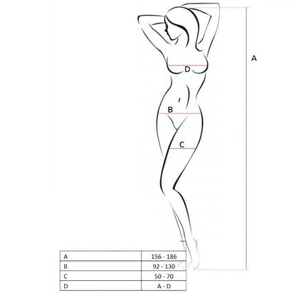 PASSION - WOMAN BS050 BODYSTOCKING NEGRO TALLA UNICA