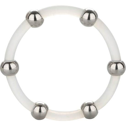 ANILLO DE SILICONA CON CUENTAS DE ACERO TALLA XL CALEXOTICS