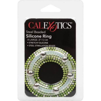 ANILLO DE SILICONA CON CUENTAS DE ACERO TALLA XL CALEXOTICS