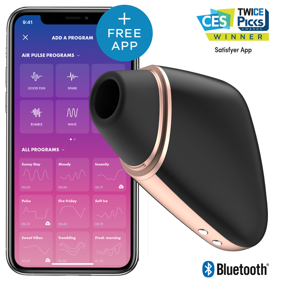 ESTIMULADOR DE CLÍTORIS Y VIBRADOR  CON APP SATISFYER LOVE TRIANGLE