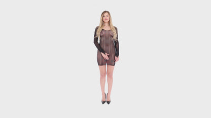 PASSION - BS101 BODYSTOCKING NEGRO TALLA UNICA