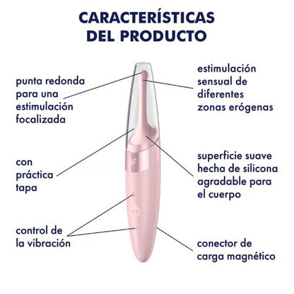 MASAJEADOR ESTIMULADOR DE CLITORIS SATISFYER - TWIRLING DELIGHT ROSA