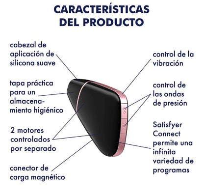 LOVE TRIANGLE ESTIMULADOR Y VIBRADOR ONDAS DE PRESIÓN CON APP MUNDIAL SATISFYER