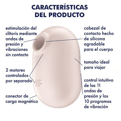 PRO TO GO 2 DOBLE VIOLETA ESTIMULADOR Y VIBRADOR ONDAS DE PRESIÓN SATISFYER