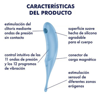 ESTIMULADOR Y VIBRADOR ONDAS DE PRESIÓN 2 EN 1 SATISFYER TWIRLING PRO