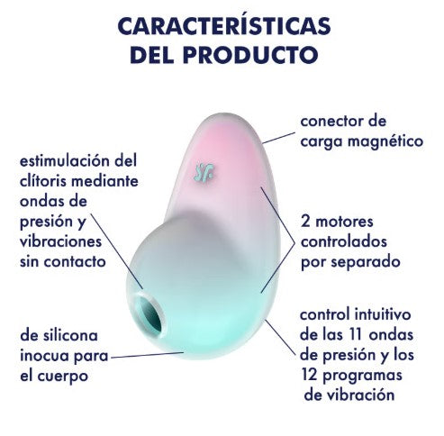 PIXIE DUST LILA AIR PLUSE ESTIMULADOR Y VIBRADOR ONDAS DE PRESIÓN SATISFYER