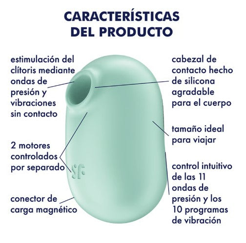 PRO TO GO 2 DOBLE VIOLETA ESTIMULADOR Y VIBRADOR ONDAS DE PRESIÓN SATISFYER