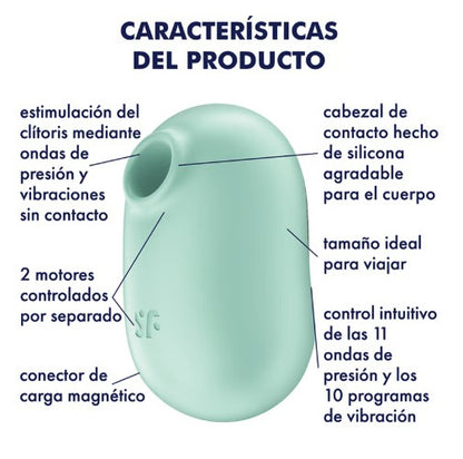 PRO TO GO 2 DOBLE VIOLETA ESTIMULADOR Y VIBRADOR ONDAS DE PRESIÓN SATISFYER