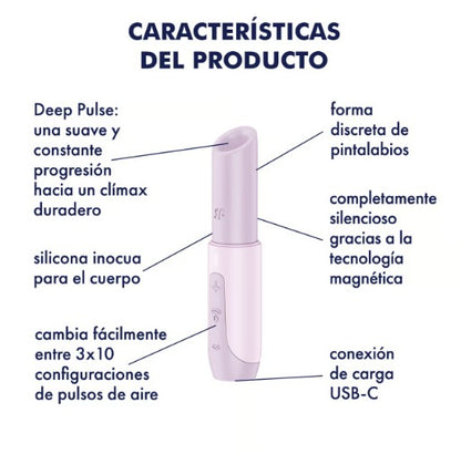 SECRET KISS ESTIMULADOR ONDAS DE PRESIÓN DISCRETO SIMIL LABIAL ROSA SATISFYER