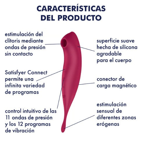 ESTIMULADOR Y VIBRADOR ONDAS DE PRESIÓN CON APP SATISFYER - TWIRLING PRO+