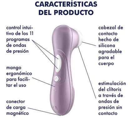 PRO 2 ESTIMULADOR Y VIBRADOR ONDAS DE PRESIÓN SATISFYER VIOLETA