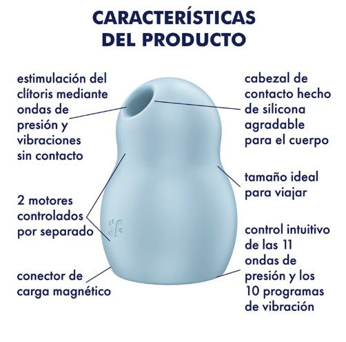 PRO TO GO 1  DOBLE ROJO ESTIMULADOR Y VIBRADOR ONDAS DE PRESIÓN SATISFYER