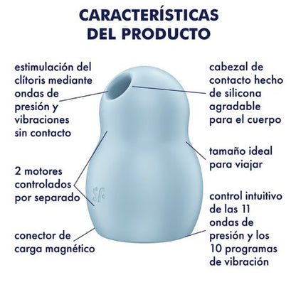 PRO TO GO 1  DOBLE ROJO ESTIMULADOR Y VIBRADOR ONDAS DE PRESIÓN SATISFYER