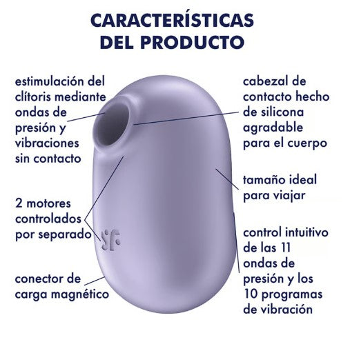 PRO TO GO 2 DOBLE VIOLETA ESTIMULADOR Y VIBRADOR ONDAS DE PRESIÓN SATISFYER