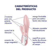 SATISFYER - AIR PUMP BUNNY 3 INFLABLE VIBRADOR RABBIT ROSA